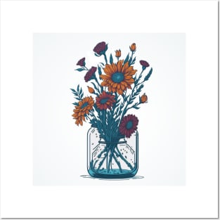 Flowers in a Mason Jar Posters and Art